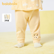 巴拉巴拉保暖裤男女婴童，春季宝宝秋裤可开档全棉打底裤两件装