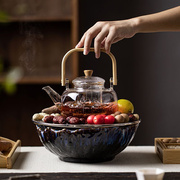 网红围炉煮茶家用室内小型烧烤烤茶炉电陶炉煮茶器玻璃煮茶壶套装