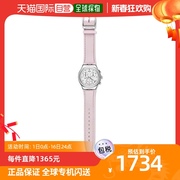 日本直购SWATCH 斯沃琪 女士粉红皮革简约时尚手表腕表 YCS599