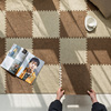 出口日本卧室满铺素色，地毯家用可机洗客厅榻榻米布艺亚麻拼接地垫