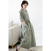 韩版时尚宽松减龄优雅洋气质中长款工装连体装女连体裤裙秋季长款