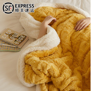 羊羔绒毛毯被子冬季保暖沙发毯加厚休闲毯盖毯珊瑚绒毯铺床垫毯子
