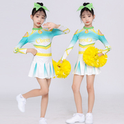 儿童啦啦操演出服长袖，女童拉拉队比赛服中小学生运动会团体操服装