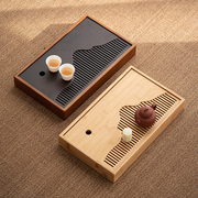 长方形茶托盘茶海茶台家用小型干泡台竹制中式轻奢现代储水式茶盘