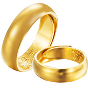 越南沙金活口戒指男士情侣款女款对戒铜镀金仿黄金饰品款
