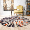 北欧时尚潮流复古抽象圆形地毯客厅卧室书桌电脑椅地毯代发