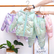 2021秋冬童装儿童羽绒棉服套装，二件套男女童，宝宝内胆小童棉裤