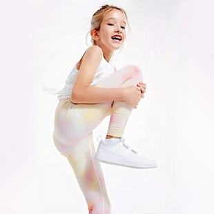 欧美舒服的小女孩儿童亲子装瑜伽服，套装母女紧健身裤户外运动跑步