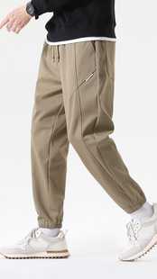 布衣传说320g重磅海岛棉，秋季九分裤子男款，束脚运动卫裤休闲长裤