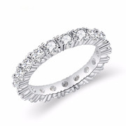 欧美大牌同款时尚单排满钻戒指，女个性圆指环wish亚马逊饰品