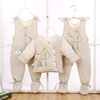 冬季婴儿棉衣套装0-1岁男女宝宝加厚彩棉棉服背带裤三件套外出服
