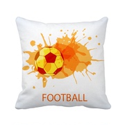 足球橙色运动方形，抱枕靠枕沙发，靠垫双面含芯礼物