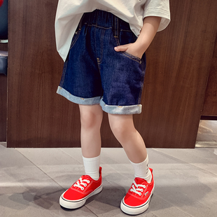 女童短裤洋气儿童高腰宽松卷边牛仔裤夏装2023小女孩韩版热裤