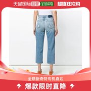 香港直邮MOTHER 女裝蓝色条纹破洞浅蓝牛仔裤 (B697)