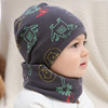 秋冬儿童帽子围脖两件套纯棉保暖婴儿女孩男童宝宝，套装春秋套头帽