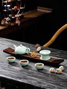 茶杯托功夫茶具实木茶盘茶台小型茶托托盘茶垫干泡台茶杯架沥水架