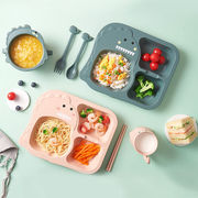 宝宝餐盘儿童餐具套装辅食碗学吃饭训练筷勺子杯子分格餐盘幼儿园