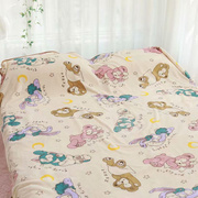 可爱夏季卡通毛毯小被子办公室午睡毯珊瑚绒盖毯加厚空调毯子床单