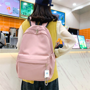 中学生书包女韩版校园纯色双肩背包时尚初中生大容量双肩包女