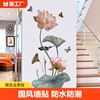 自中国风墙贴墙纸粘卧室，墙上遮丑贴画，可移除装饰背景花卉贴纸壁纸