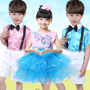 六一儿童演出服舞蹈表演服女童粉红蓬蓬纱裙花朵公主裙幼儿园舞台
