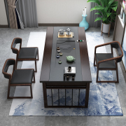 新中式实木功夫茶桌椅组合办公室茶台套装一体家用简约现代泡茶桌