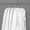 (2件59)210g纯棉圆领纯白长袖T恤宽松春夏季男女款通勤百搭打底衫