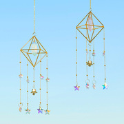 欧美天然水晶双尖柱风铃挂件装饰创意捕手室内外铃铛灯饰挂链