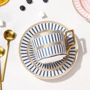 北欧式简约咖啡杯套装家用陶瓷带勺碟下午茶具小奢华创意花茶杯子