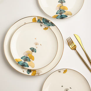 北欧轻奢盘子菜盘家用高级感菜碟子，精致陶瓷西餐盘，牛排盘网红餐具
