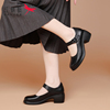 红蜻蜓玛丽珍女鞋夏季法式高跟鞋粗跟配裙子