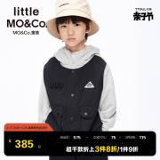 littlemoco童装秋男童假两件长袖卫衣工装，马甲儿童外套春秋款