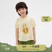 播broadcute童装比得兔联名春秋男女童可爱日系套头T恤KEQ2Y3201