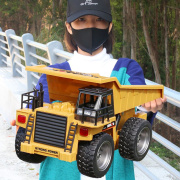 儿童玩具男孩遥控汽车电动自卸车卡车模型翻斗车合金装载机工程车