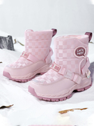 女童雪地靴冬季2023加绒加厚儿童棉鞋，中大童防滑女孩高筒棉靴