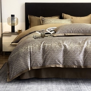 欧美咖啡色豹纹60支长绒棉全棉四件套纯棉被套床单美式个性风床品