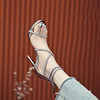 品牌鞋香槟色宴会鞋女夏细带(夏细带，)罗马凉鞋2024网红超高细跟高跟鞋