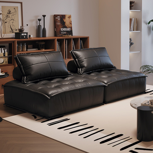 豆腐块真皮沙发小户型组合模块沙发客厅黑色单人方块皮埃蒙特沙发