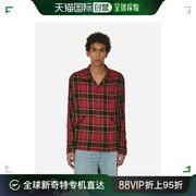 香港直邮潮奢undercover高桥盾男士，棋盘格纹红色衬衫