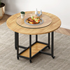 折叠圆桌家用小户型实木餐桌圆形创意桌子多功能电磁炉一体大圆桌