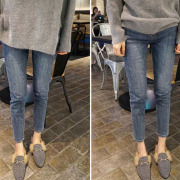 高腰牛仔裤女小脚秋冬2022年弹力紧身显瘦显高加绒铅笔长裤子