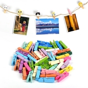 彩色木夹子便条夹装饰木制照片墙木夹子幼儿园DIY手工相片创意夹