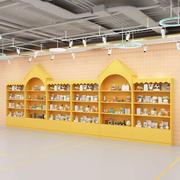 木质玩具货架展柜游乐场，儿童手工坊制品展示架，绘本图书柜