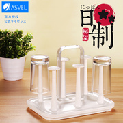 日本进口Asvel塑料沥水杯架 玻璃杯子挂架奶瓶控水支架茶杯沥水架