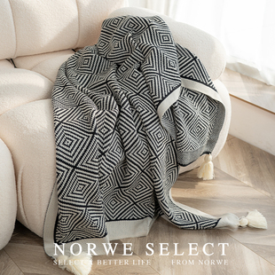 毯子现代简约休闲毛毯客厅沙发，盖毯床尾巾办公室，空调毯披肩针织毯