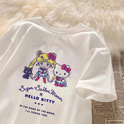 女童短袖t恤夏装三丽鸥凯蒂猫联名美少女儿童时髦上衣童装潮