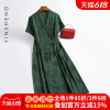 中国风大牌真丝连衣裙女中老年洋气妈妈夏装复古流苏桑蚕丝连衣裙