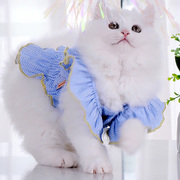 猫咪衣服夏季薄款防掉毛背心，布偶猫幼猫连衣裙夏宠物(夏宠物)小猫夏天裙子
