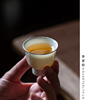 季度窑复古手工白瓷薄胎功夫品茗杯中式茶室包银口工夫茶具素雅杯