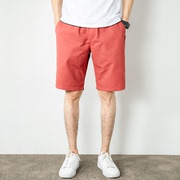 夏季纯棉休闲短裤男士，五分裤宽松外穿白色，中裤潮流运动薄款5分裤